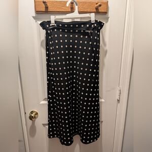 Black & White Polka Dot Skirt with Belt